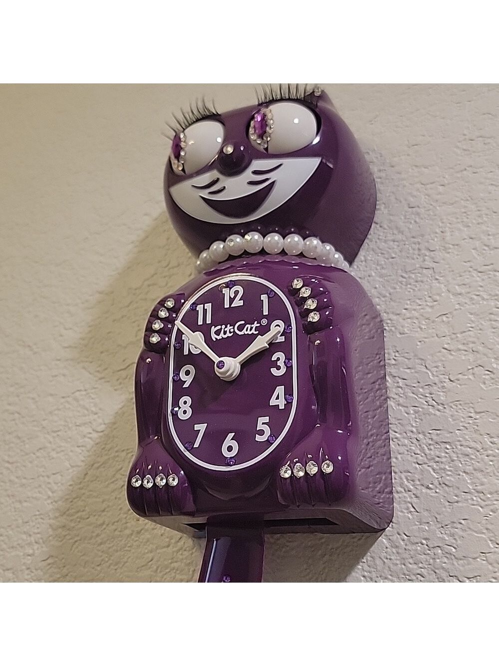 Jeweled Boysenberry Lady Kit-Cat Klock clock SUPER RARE - Picture 3 of 6